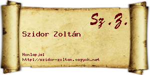 Szidor Zoltán névjegykártya
