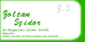 zoltan szidor business card