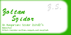 zoltan szidor business card